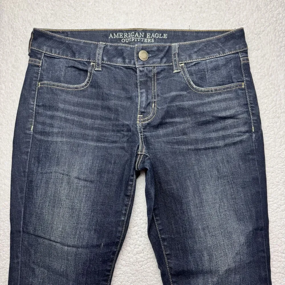 American Eagle Super Stretch Jegging Ankle Jeans Womens 8 Dark Wash Blue Denim
